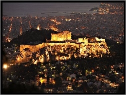 Akropol, Grecja, Oświetlony